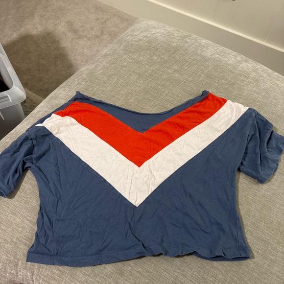 American Eagle Outfitters Tops - American Eagle Outfitters Red White Blue Chevron Tee